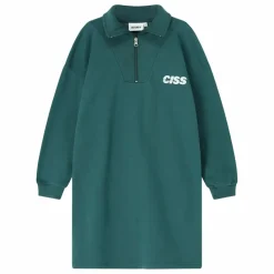 Cos I Said So Robe Col Zippé Coton Bio | Vert foncé Discount