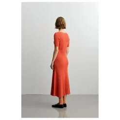 FUB Robe Côtelée Coton Bio - Collection Femme | Orange Sale