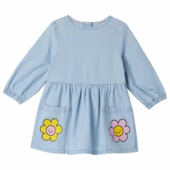 Stella McCartney Kids Robe Denim Fleurs | Bleu jean