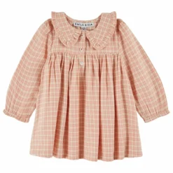 Emile et Ida Robe Ecolière Carreaux | Rose pâle New