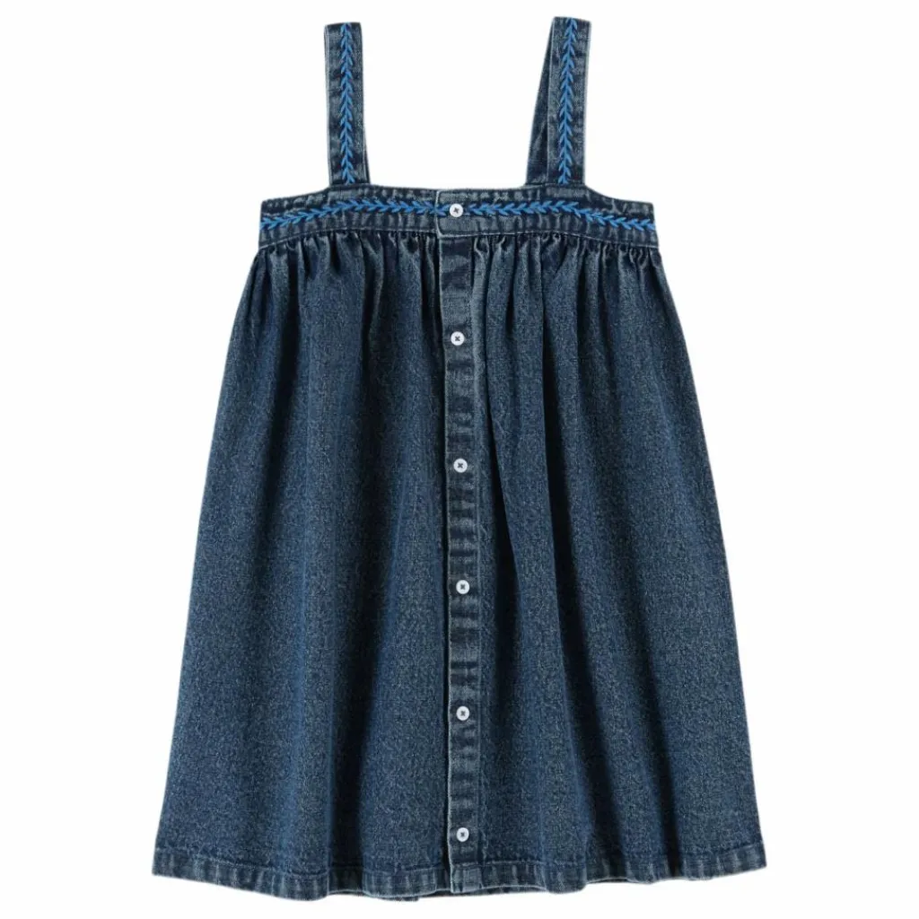 Discount Emile et Ida Robe en Jean à Bretelles | Bleu