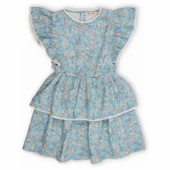 Discount the new society Robe Fleurs Volants Mélina | Bleu ciel