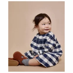 Online Búho Robe Gingham Carreaux Bébé | Bleu marine