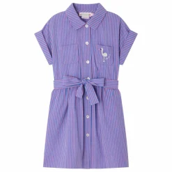 Best Bonpoint Robe Gisèle Rayée Coton Bio | Mauve