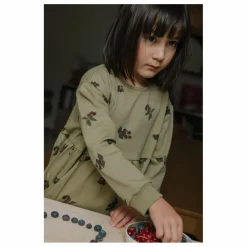 Studio Bohème Robe Hoy Mûres Coton Bio | Vert kaki clair Hot