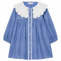 Sale Louise Misha Robe Hyacinte Coton Bio | Bleu jean