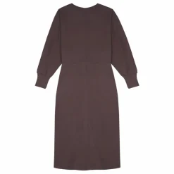 SMALLABLE BASICS Robe Longue Femme Manches Chauve-souris en Coton Organique | Gris anthracite Clearance