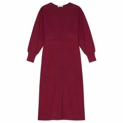 Sale SMALLABLE BASICS Robe Longue Femme Manches Chauve-souris en Coton Organique | Bordeaux