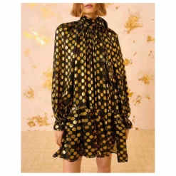 Ulla Johnson Robe Loretta Métallisée Soie | Noir Best