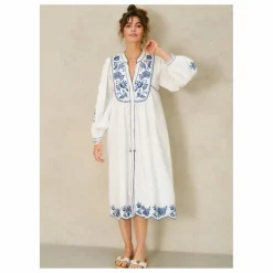 M.A.B.E. Robe Lucia Brodée | Ecru