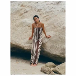 Soleil Soleil Robe Maeve Clove Coconut Lin | Marron Hot