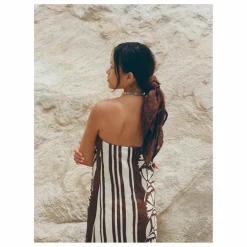 Soleil Soleil Robe Maeve Clove Coconut Lin | Marron Hot