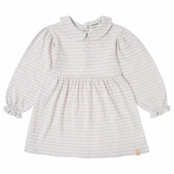 Discount Tocoto Vintage Robe Maille Fine Rayure | Ecru