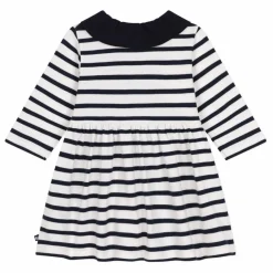 New Petit Bateau Robe Marabout Rayée | Ecru