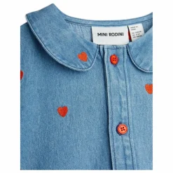 Mini Rodini Robe Mini Cœurs Coton Bio | Denim Discount