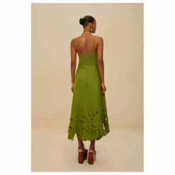 Farm Rio Robe Monstera Brodée Lin | Vert Online