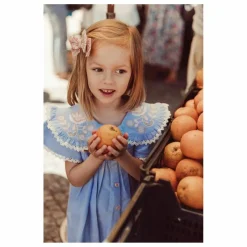 Sale Louise Misha Robe Nalina Chambray Coton Bio | Bleu ciel