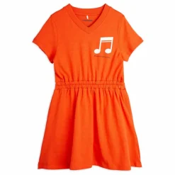 Mini Rodini Robe Note Coton Bio | Rouge Hot