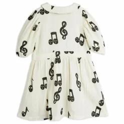 Mini Rodini Robe Notes Gaze de Coton Bio | Blanc Discount