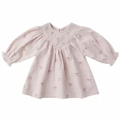 Enfant Quincy Mae Robe Nœuds Gaze de Coton Bio | Lilas