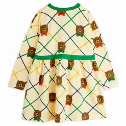New Mini Rodini Robe Ours Carreaux Coton Bio | Ecru