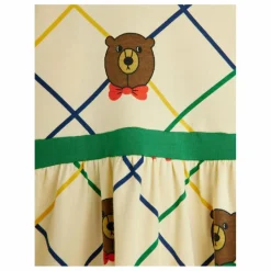New Mini Rodini Robe Ours Carreaux Coton Bio | Ecru