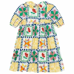 Maison Mangostan Robe Patchwork | Jaune