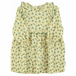 Piupiuchick Robe Plastron Fleurs | Jaune Clearance