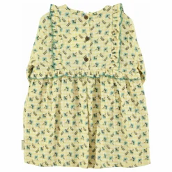 Piupiuchick Robe Plastron Fleurs | Jaune Clearance