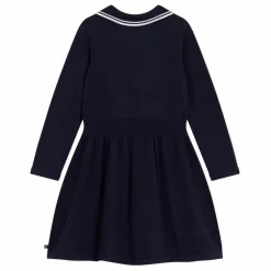 Sale Petit Bateau Robe Pull Col Claudine Coton Bio | Bleu marine