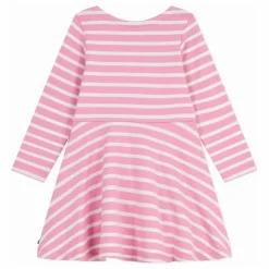 Clearance Petit Bateau Robe Rayée Jersey Coton Bio | Rose bonbon