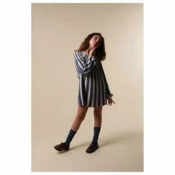 birinit Robe Rayures | Bleu gris New