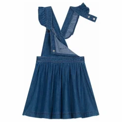 Petit Bateau Robe Salopette Denim Coton Bio | Bleu jean Sale