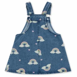 Konges Sløjd Robe Salopette en Jean Magot Arc en Ciel Coton Bio | Bleu