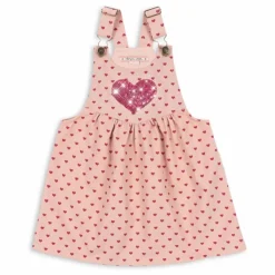 Online Konges Sløjd Robe Salopette Nola Cœurs Coton Bio | Rose