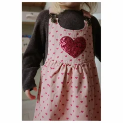 Online Konges Sløjd Robe Salopette Nola Cœurs Coton Bio | Rose