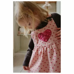 Online Konges Sløjd Robe Salopette Nola Cœurs Coton Bio | Rose