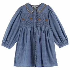 Emile et Ida Robe Smockée | Bleu Clearance