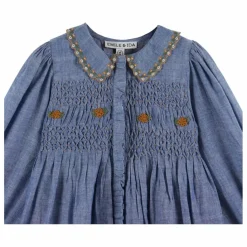 Emile et Ida Robe Smockée | Bleu Clearance