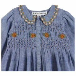 Emile et Ida Robe Smockée | Bleu Clearance
