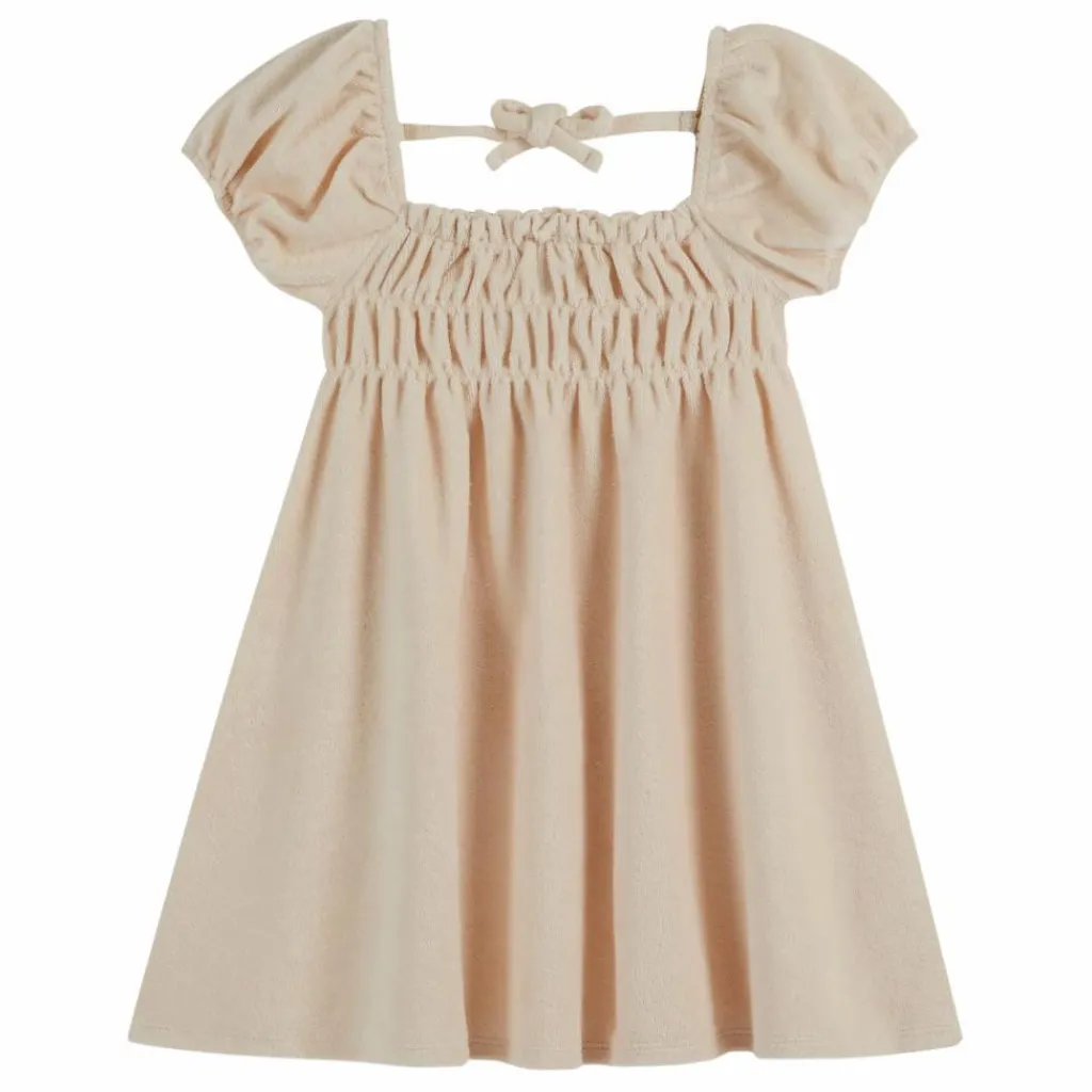 Emile et Ida Robe Smockée Eponge | Ecru Discount