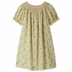 Discount Bonpoint Robe Smockée Jarah Liberty Coton Bio | Ecru