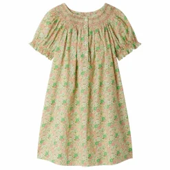 Discount Bonpoint Robe Smockée Jarah Liberty Coton Bio | Ecru