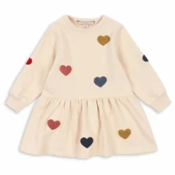 Enfant Konges Sløjd Robe Sweat Lou Cœurs Coton Bio |