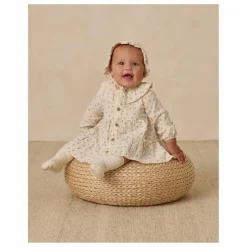 Quincy Mae Robe Volants Fleurie Gaze de Coton Bio | Ecru