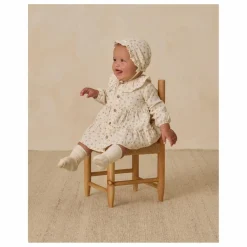 Quincy Mae Robe Volants Fleurie Gaze de Coton Bio | Ecru