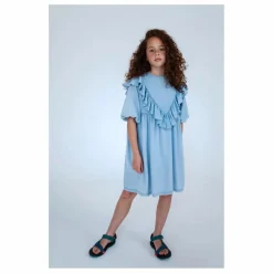 Discount Repose AMS Robe Volants Tencel | Bleu Clair