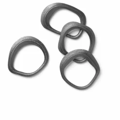 Outlet Ferm Living Rond de serviette - Set de 4 | Noir