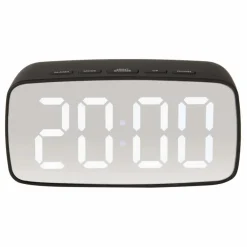 Present Time Réveil oval LED Silver | Noir Discount