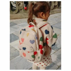Konges Sløjd Sac à Dos Façon Sherpa Jody Cœurs Fibres Recyclées | Ecru